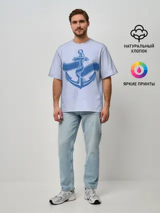 Мужская футболка оверсайз / Якорь