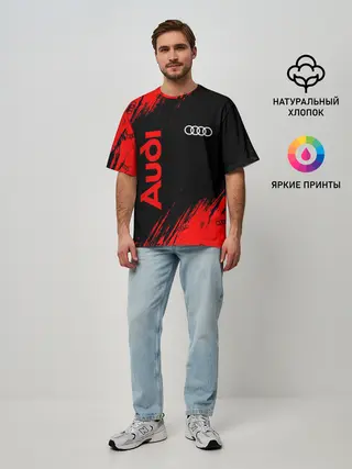 Мужская футболка оверсайз / AUDI / АУДИ