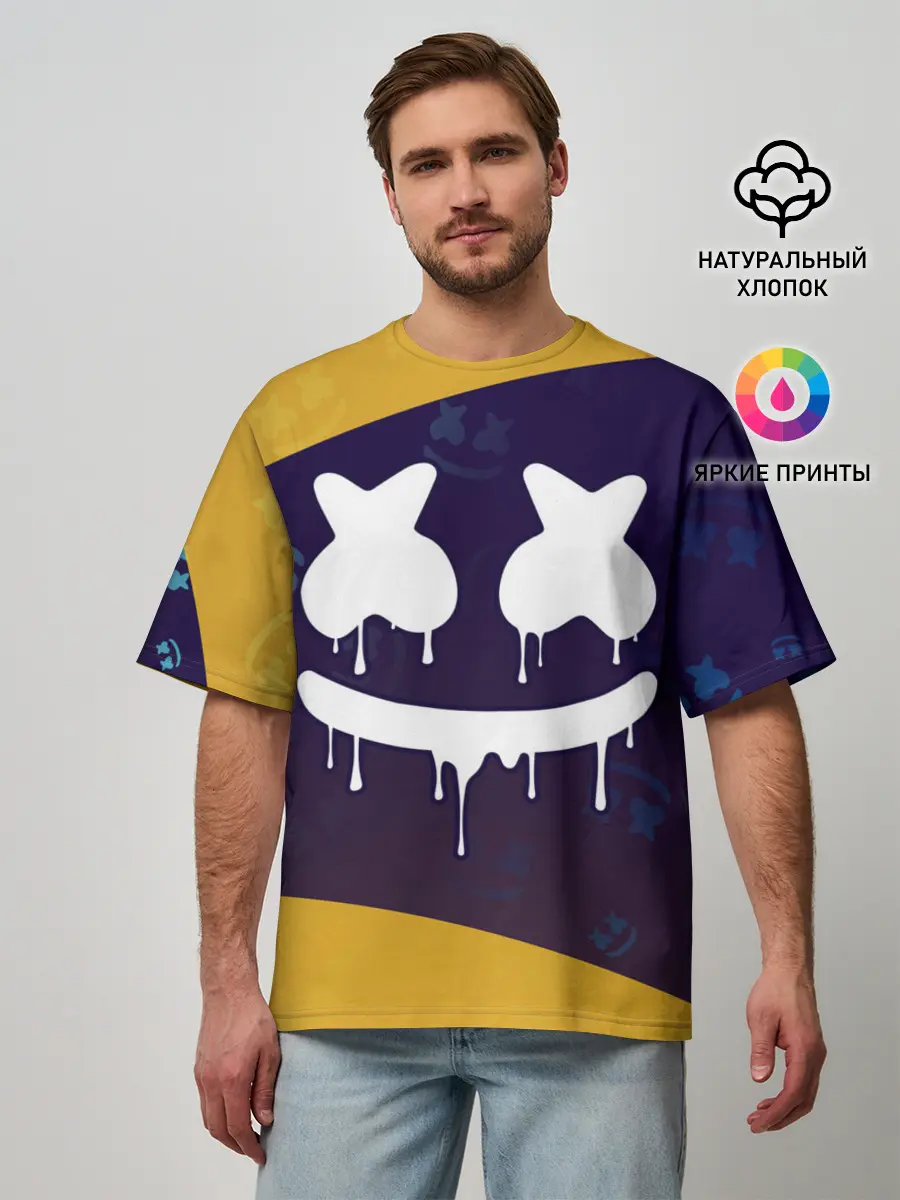 Мужская футболка оверсайз / MARSHMELLO / МАРШМЕЛЛОУ