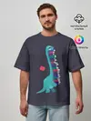 Мужская футболка оверсайз / Book Dinosaur