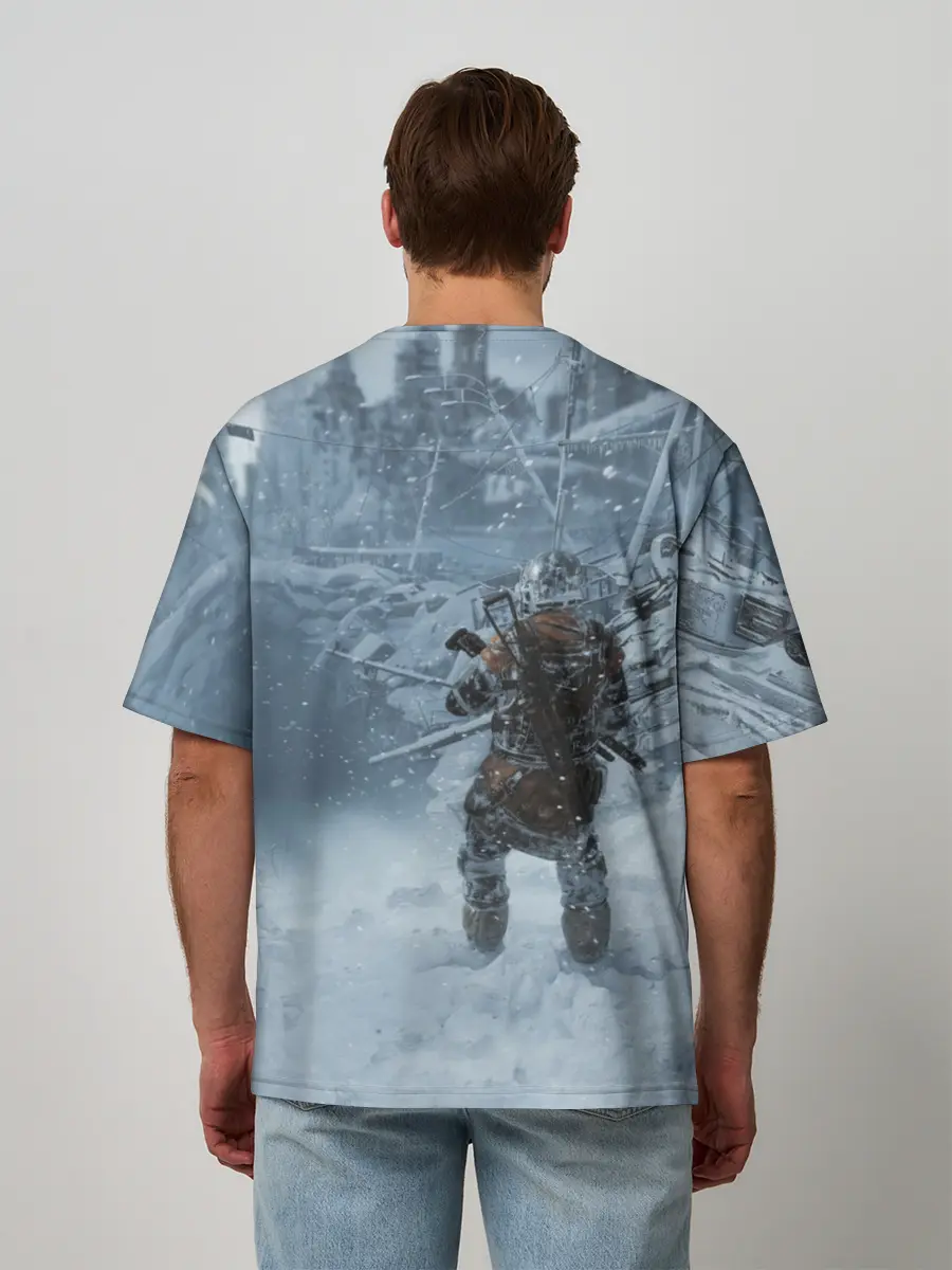 Мужская футболка оверсайз / Метро Исход