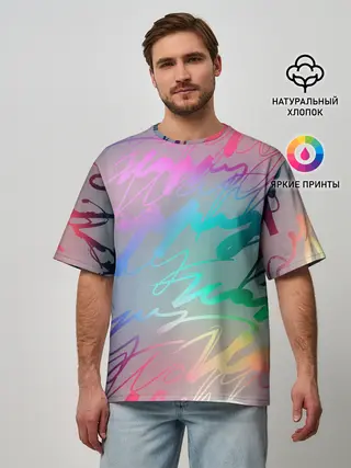 Мужская футболка оверсайз / Узоры