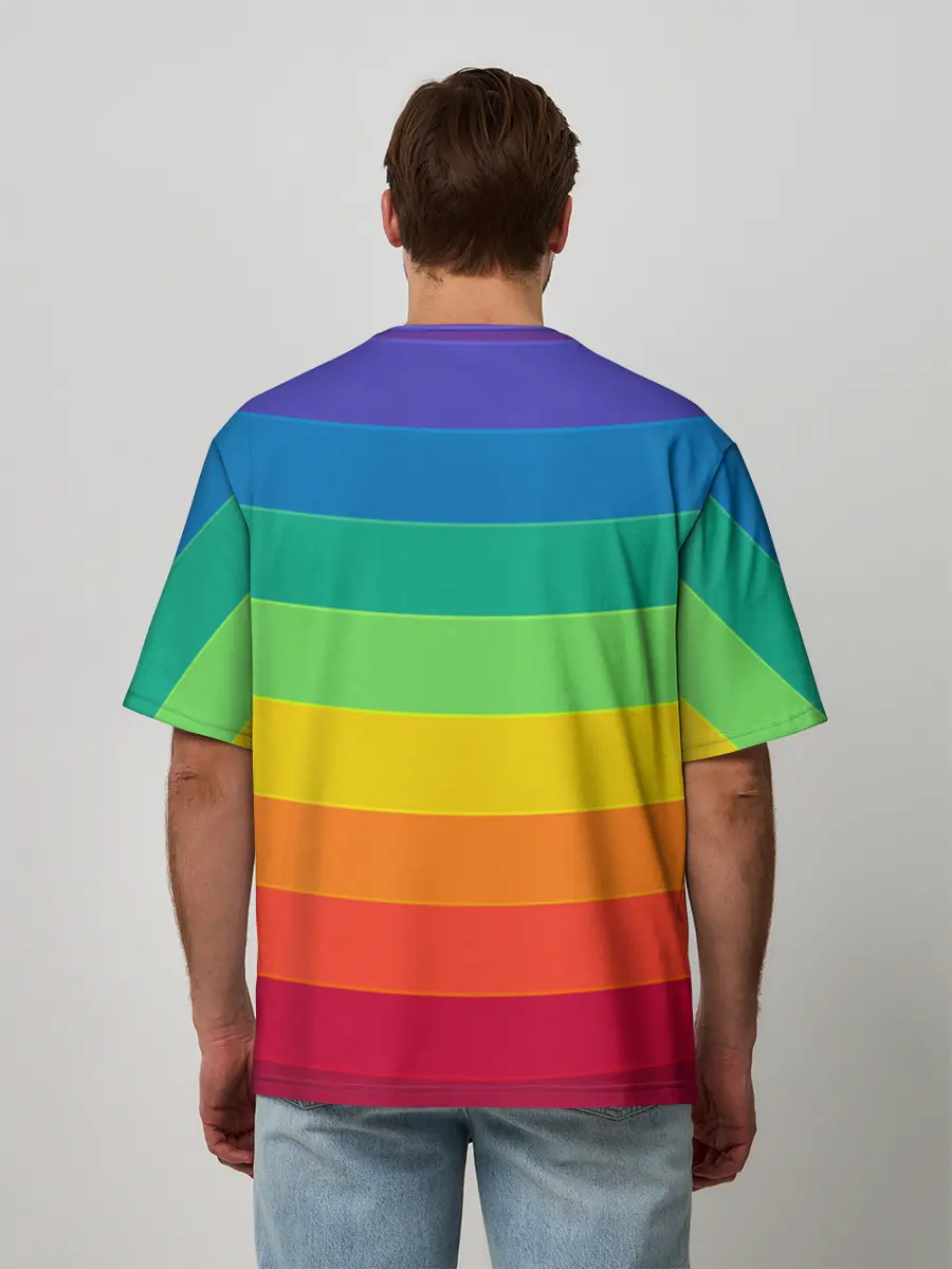 Мужская футболка оверсайз / Радуга | Rainbow