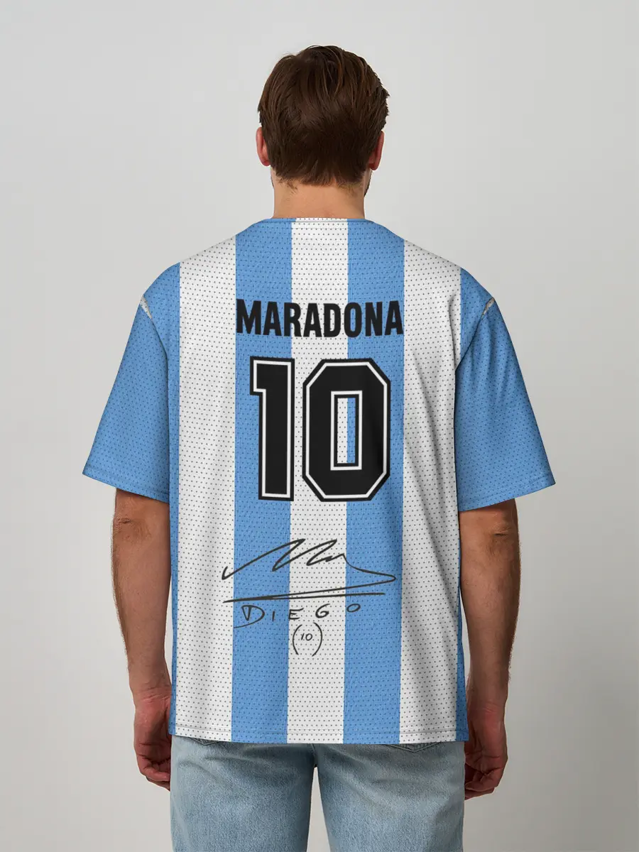 Мужская футболка оверсайз / Джерси Марадоны с автографом