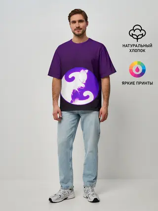 Мужская футболка оверсайз / Кошачий Инь - Янь