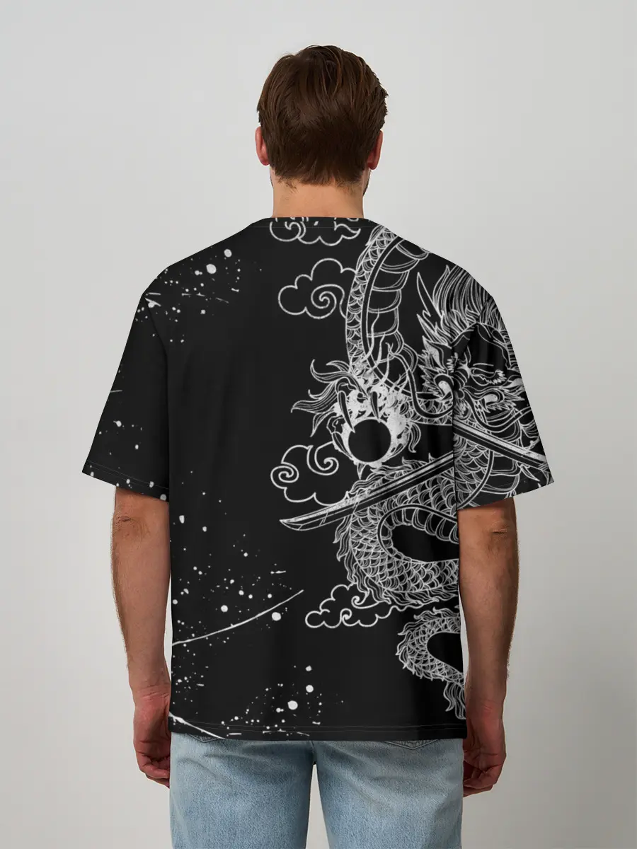 Мужская футболка оверсайз / ТОКИЙСКИЕ МСТИТЕЛИ / TOKYO REVENGERS ДРАКОН