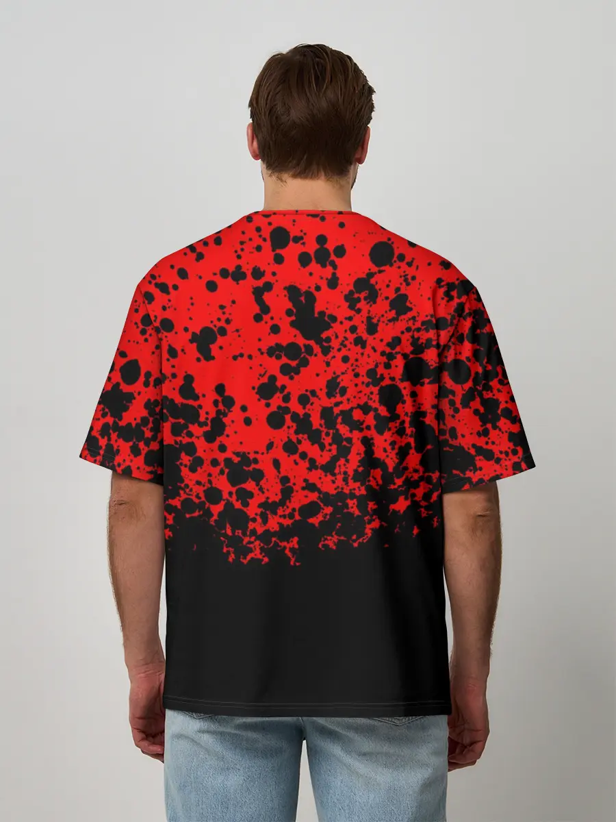 Мужская футболка оверсайз / Overlord Skull red