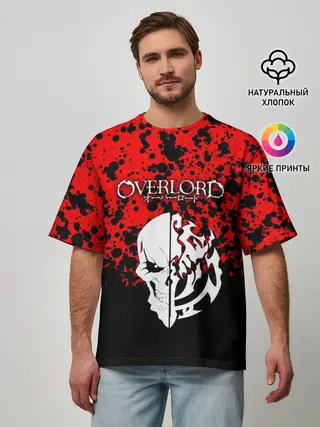 Мужская футболка оверсайз / Overlord Skull red