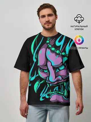 Мужская футболка оверсайз / Демон Они