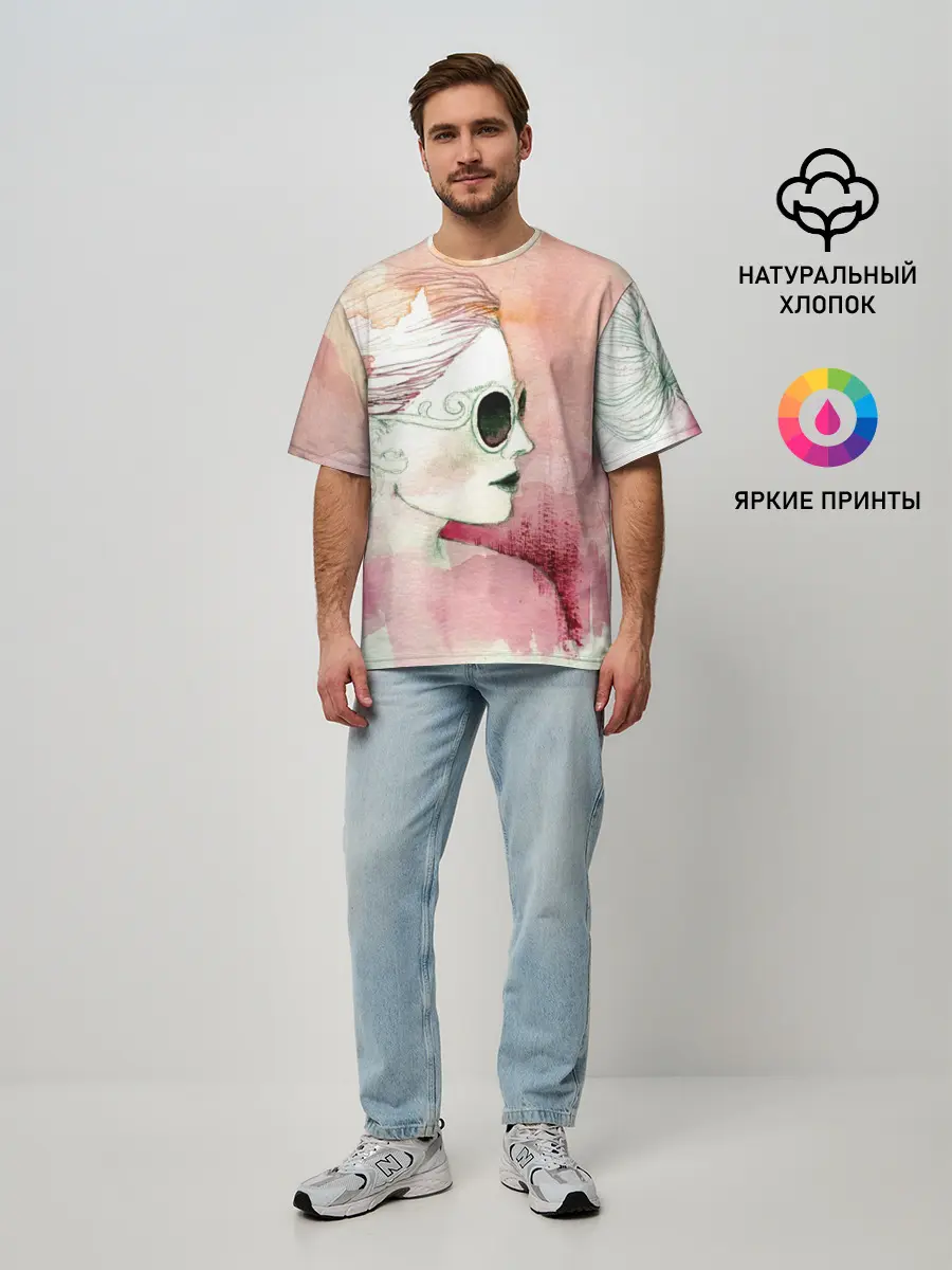 Мужская футболка оверсайз / Девушка