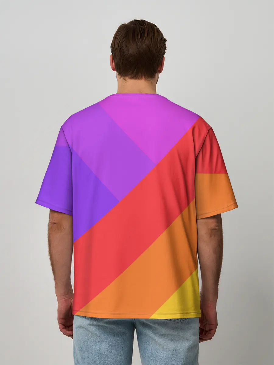 Мужская футболка оверсайз / РАДУЖНАЯ ГЕОМЕТРИЯ / RAINBOW GEOMETRY
