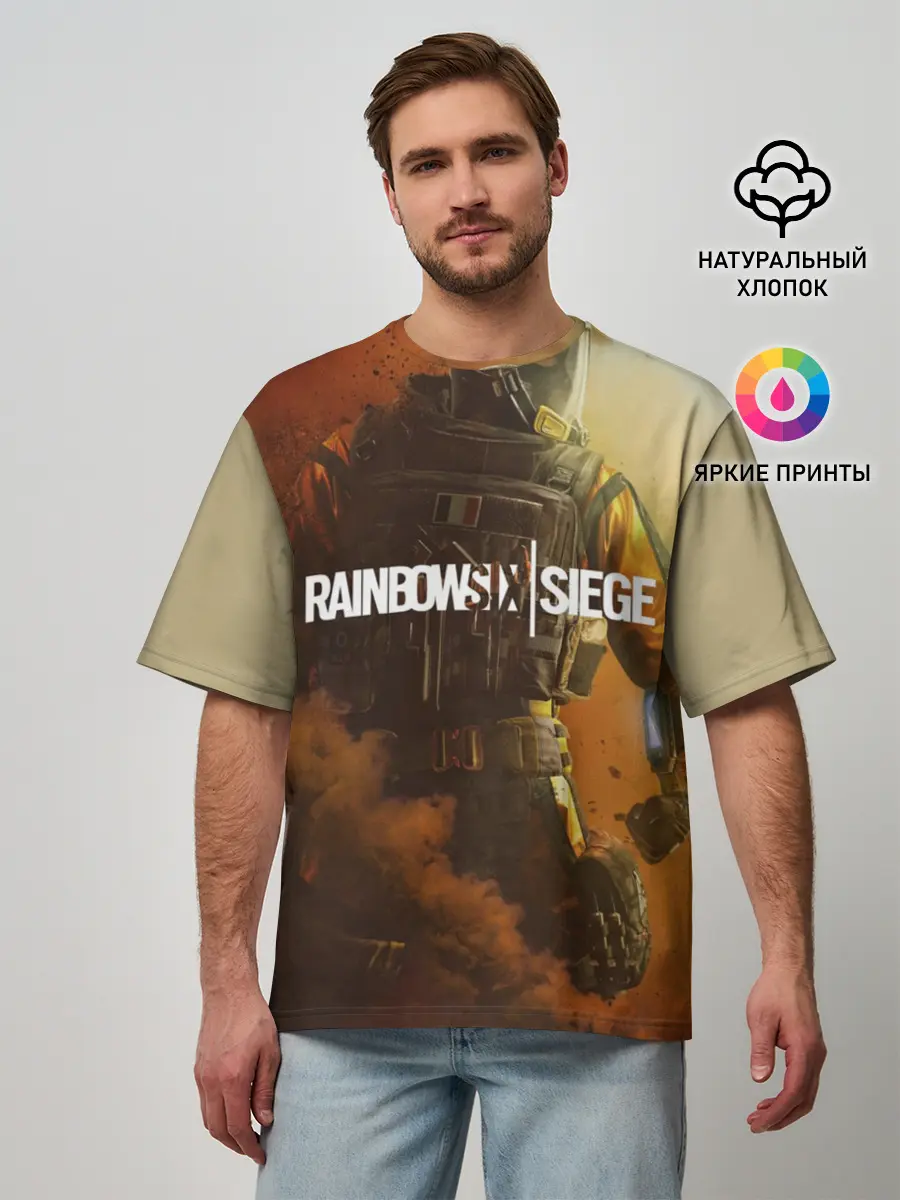 Мужская футболка оверсайз / RAINBOW SIX SIEGE OUTBREAK