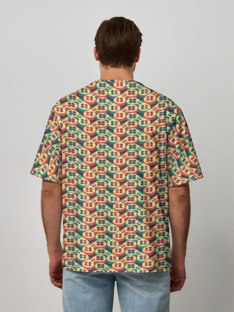 Мужская футболка оверсайз / Джойстики