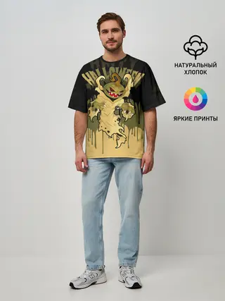 Мужская футболка оверсайз / Тыква в ночь мертвецов