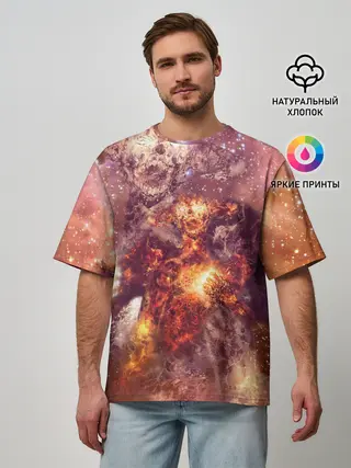 Мужская футболка оверсайз / ДЬЯВОЛ | GALAXY DIABLO