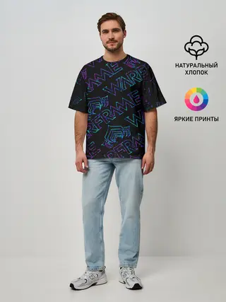 Мужская футболка оверсайз / WARFRAME / ВАРФРЕЙМ