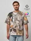 Мужская футболка оверсайз / Котики
