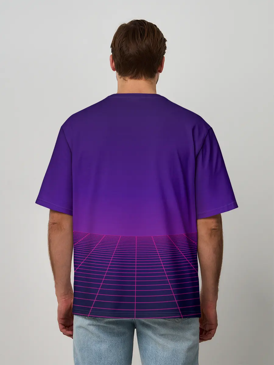 Мужская футболка оверсайз / Ретро Футуризм