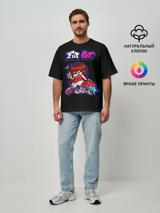 Мужская футболка оверсайз / Boyfriend and Girlfriend - FNF