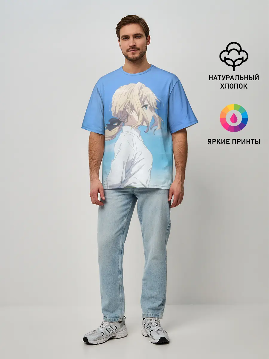 Мужская футболка оверсайз / Violet Evergarden
