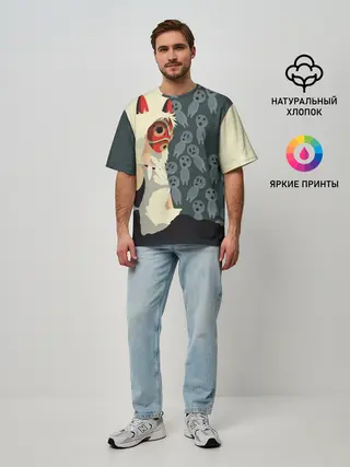 Мужская футболка оверсайз / Принцесса Мононоке
