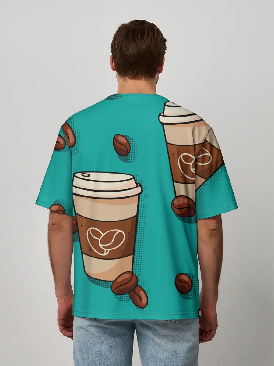 Мужская футболка оверсайз / Я ЛЮБЛЮ КОФЕ | I LOVE COFFEE