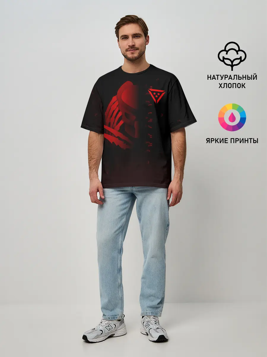 Мужская футболка оверсайз / ХИЩНИК.