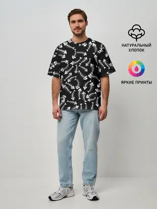 Мужская футболка оверсайз / Fishbones