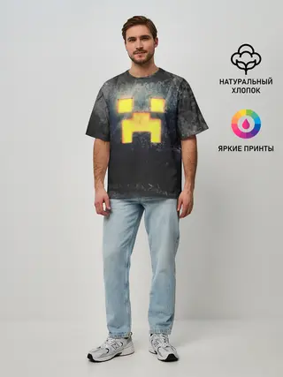 Мужская футболка оверсайз / BLACK Creeper