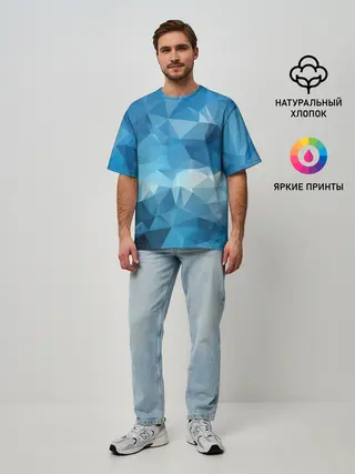 Мужская футболка оверсайз / Цифровое небо