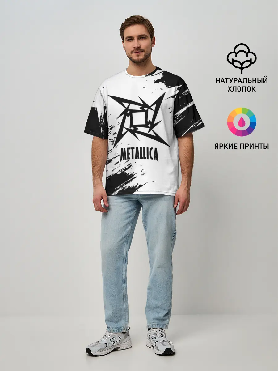 Мужская футболка оверсайз / METALLICA / МЕТАЛЛИКА