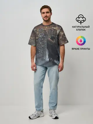 Мужская футболка оверсайз / Watch Dogs