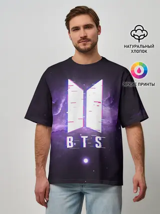Мужская футболка оверсайз / BTS SPACЕ 3D / БТС КОСМОС