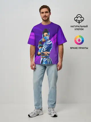 Мужская футболка оверсайз / Fortnite Blue Jade