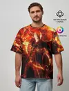 Мужская футболка оверсайз / Данте в огне