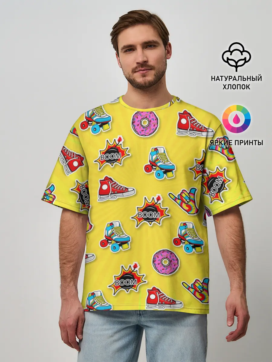 Мужская футболка оверсайз / Pop Art