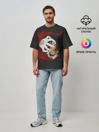 Мужская футболка оверсайз / Алукард за тобой наблюдает