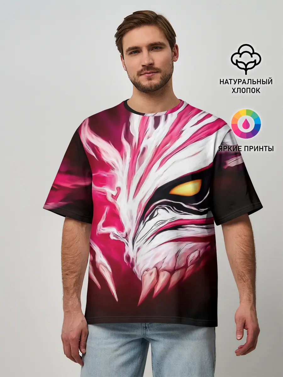 Мужская футболка оверсайз / Маска пустого Блич