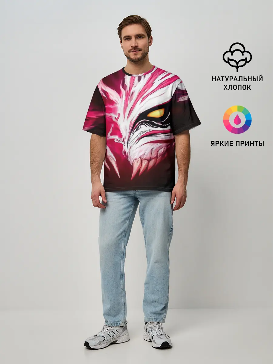 Мужская футболка оверсайз / Маска пустого Блич