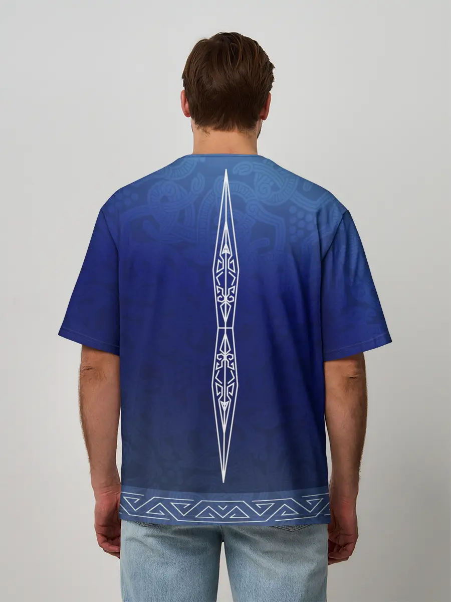 Мужская футболка оверсайз / cs:go | AWP Gungnir style