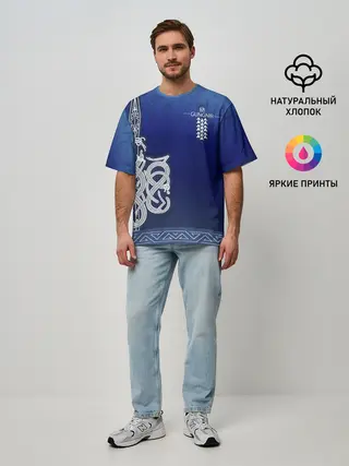 Мужская футболка оверсайз / cs:go | AWP Gungnir style