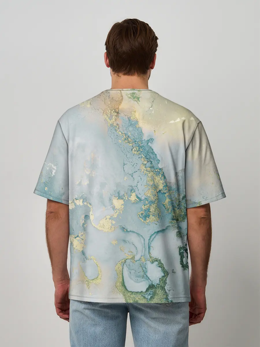 Мужская футболка оверсайз / Абстрактный мрамор