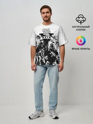 Мужская футболка оверсайз / GTA 5 / ГТА 5