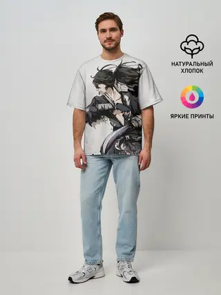 Мужская футболка оверсайз / ЯРОСТЬ ХЯККИМАРУ | ДОРОРО