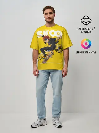 Мужская футболка оверсайз / SK8 the Infinity, Реки Кян