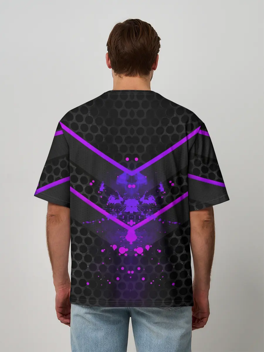 Мужская футболка оверсайз / Ултрофиолеовый угол 3D