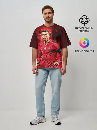 Мужская футболка оверсайз / Криштиану Роналду