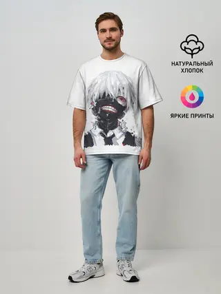 Мужская футболка оверсайз / Гуль Токийский