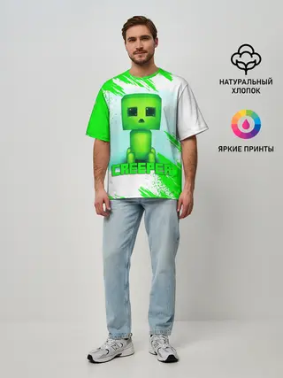 Мужская футболка оверсайз / MINECRAFT CREEPER