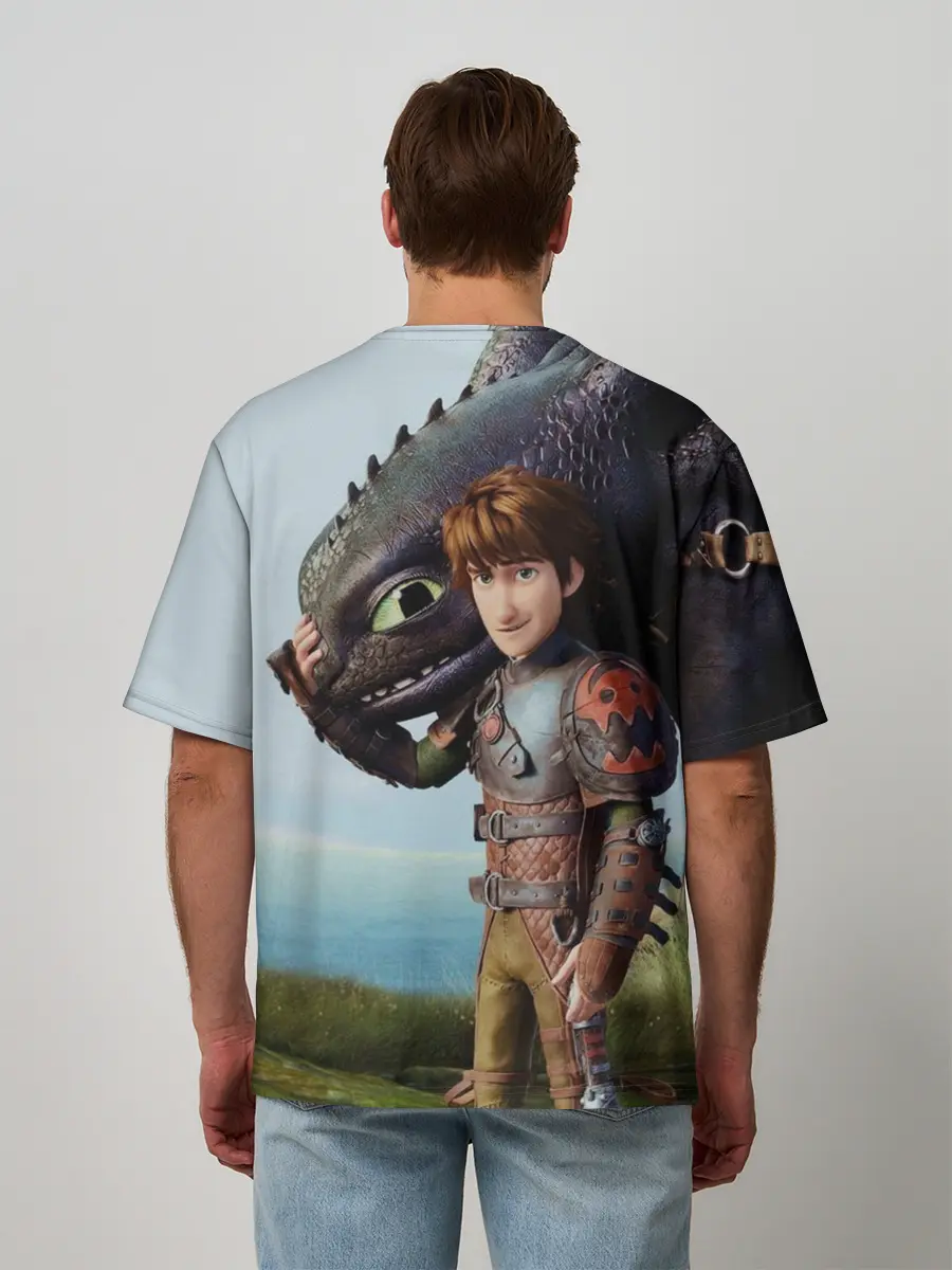 Мужская футболка оверсайз / Как приручить дракона